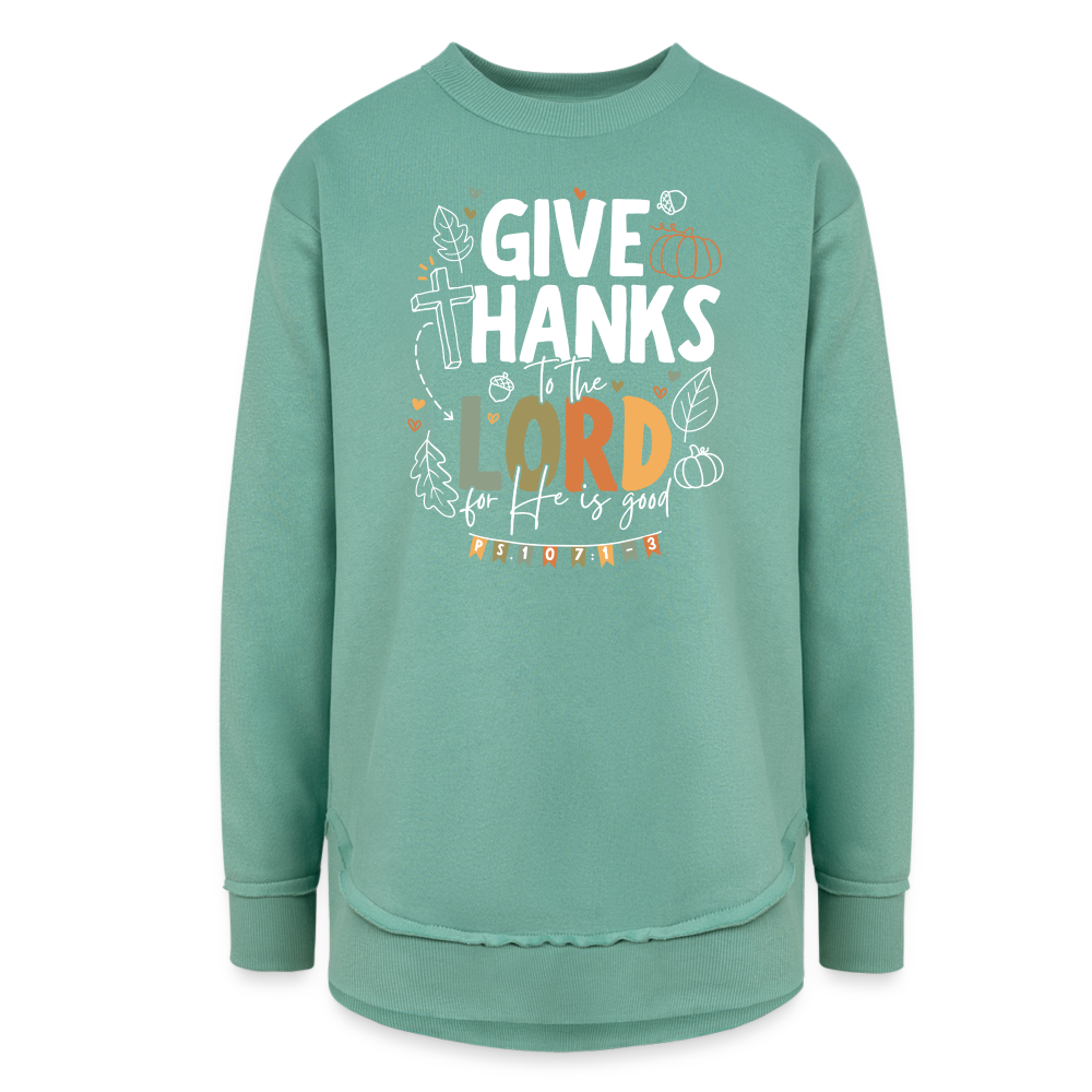 Give Thanks to the Lord (Color W) Women's Tunic Sweater - saltwater