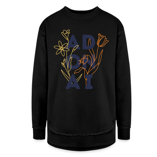 Adonai Women's Weekend Tunic Fleece Sweatshirt - black