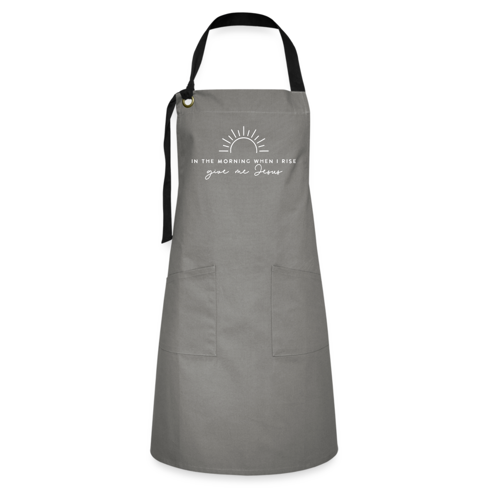 In the Morning When I Rise Give Me Jesus Apron - gray/black