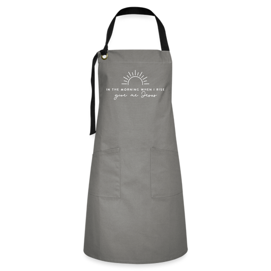 In the Morning When I Rise Give Me Jesus Apron - gray/black