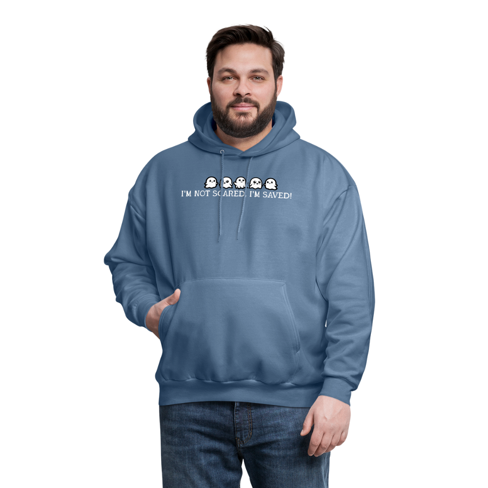 I'm Not Scared I'm Saved (W) Men's Hoodie - denim blue