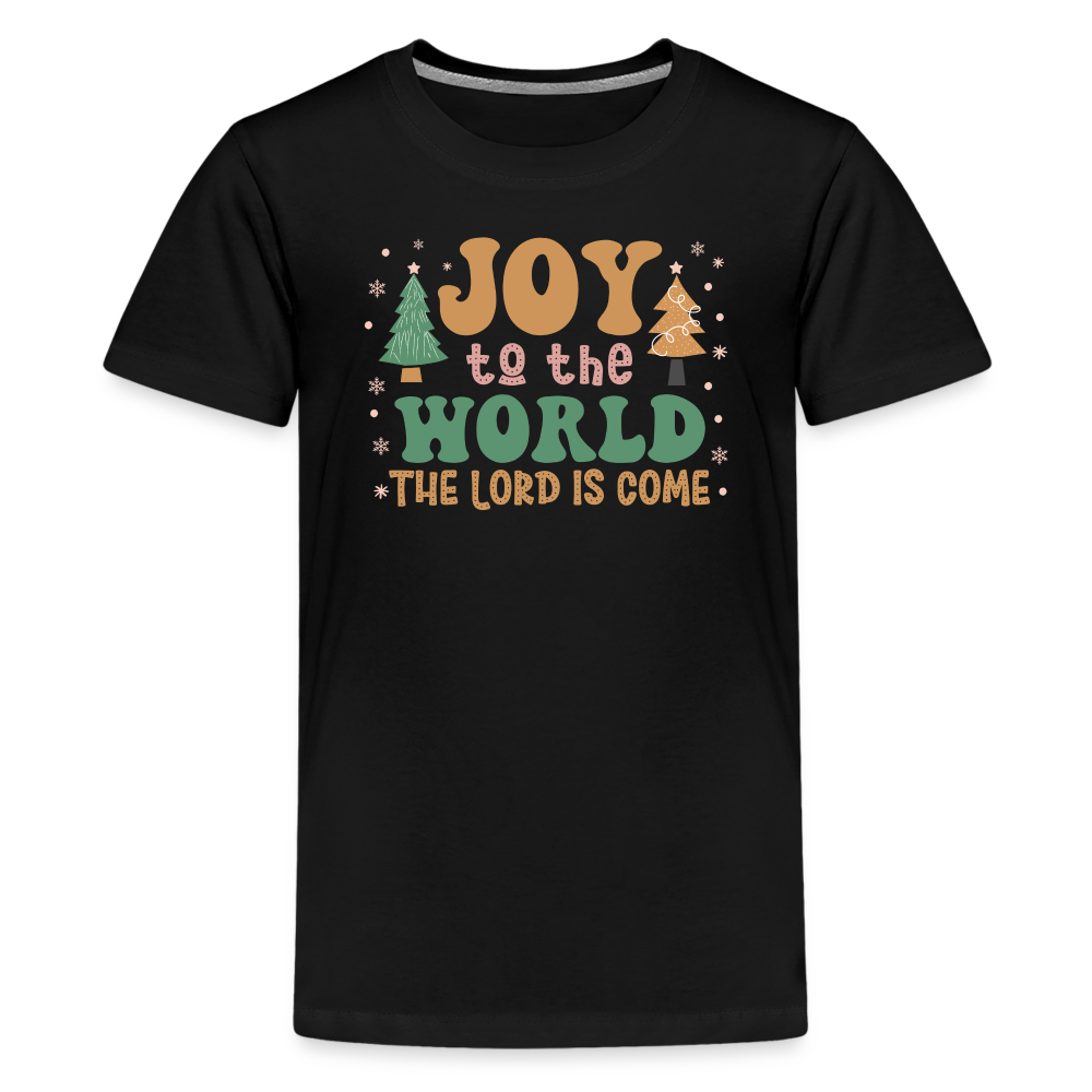 Joy to the World Christmas Family Kids' Premium T-Shirt - black