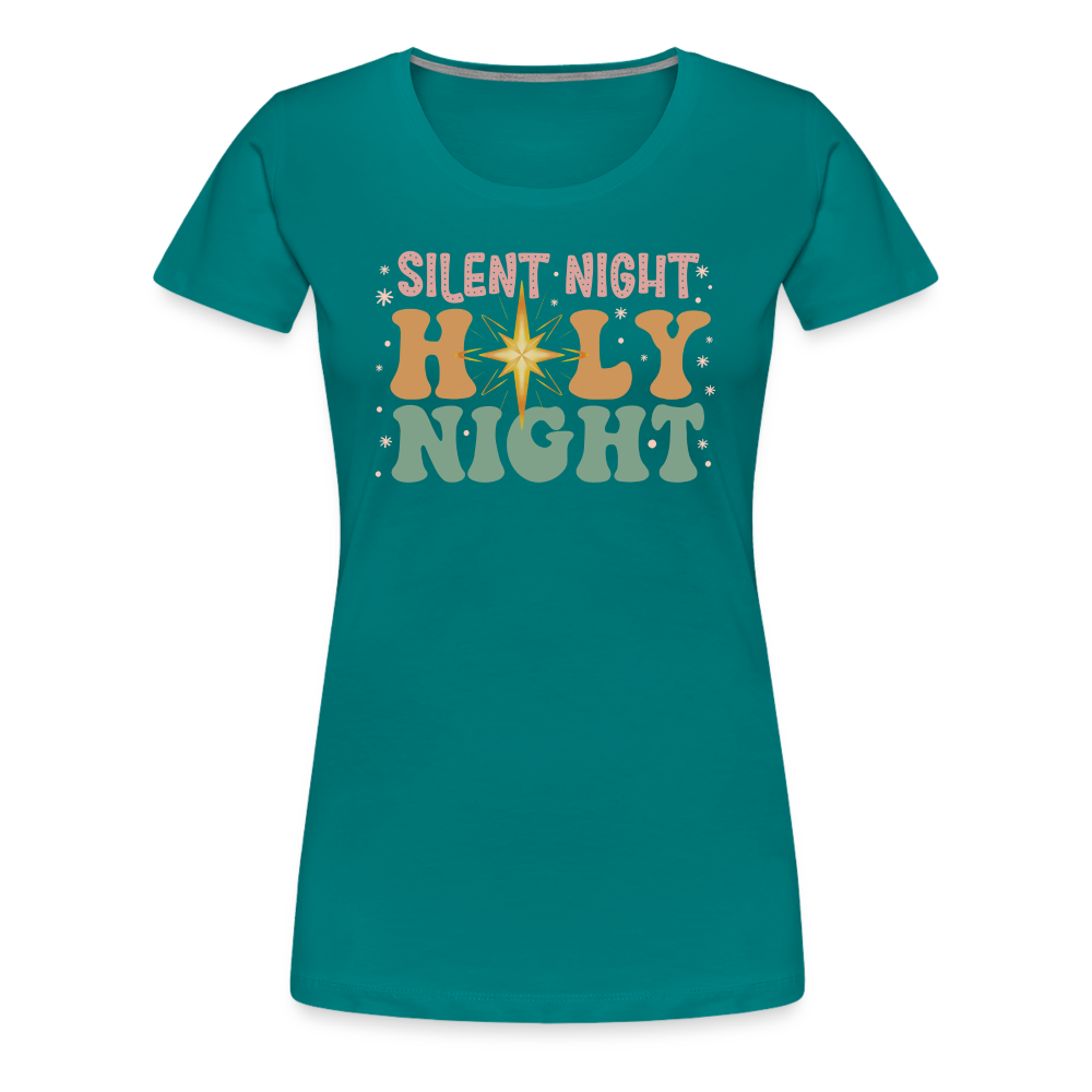 Silent Night Christmas Family Women’s Premium T-Shirt - teal