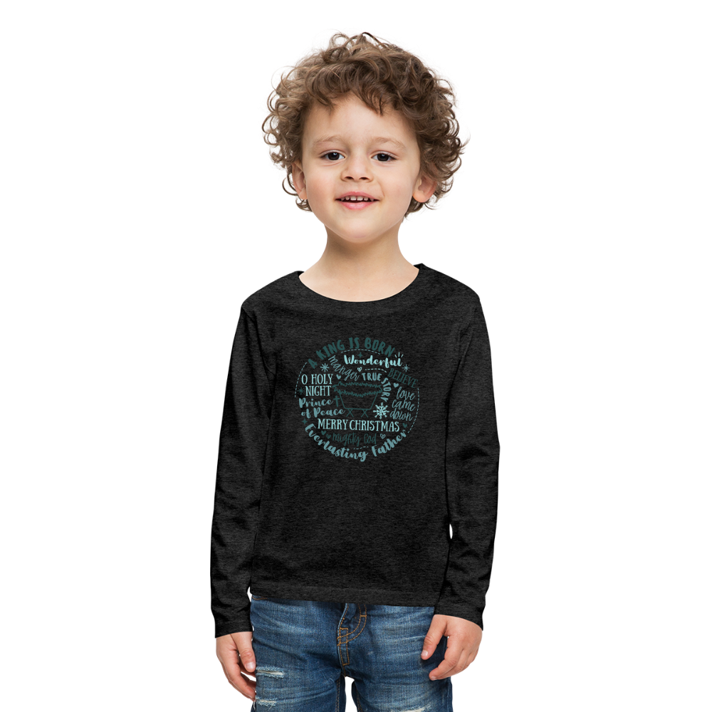 Manger Collage (W) Kid's Long Sleeve Shirt - charcoal grey