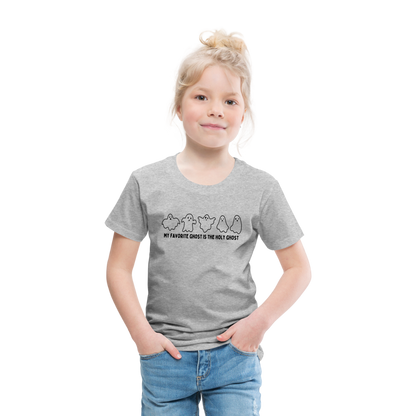 My Favorite Ghost is the Holy Ghost (B, Outline) Toddler T-Shirt - heather gray