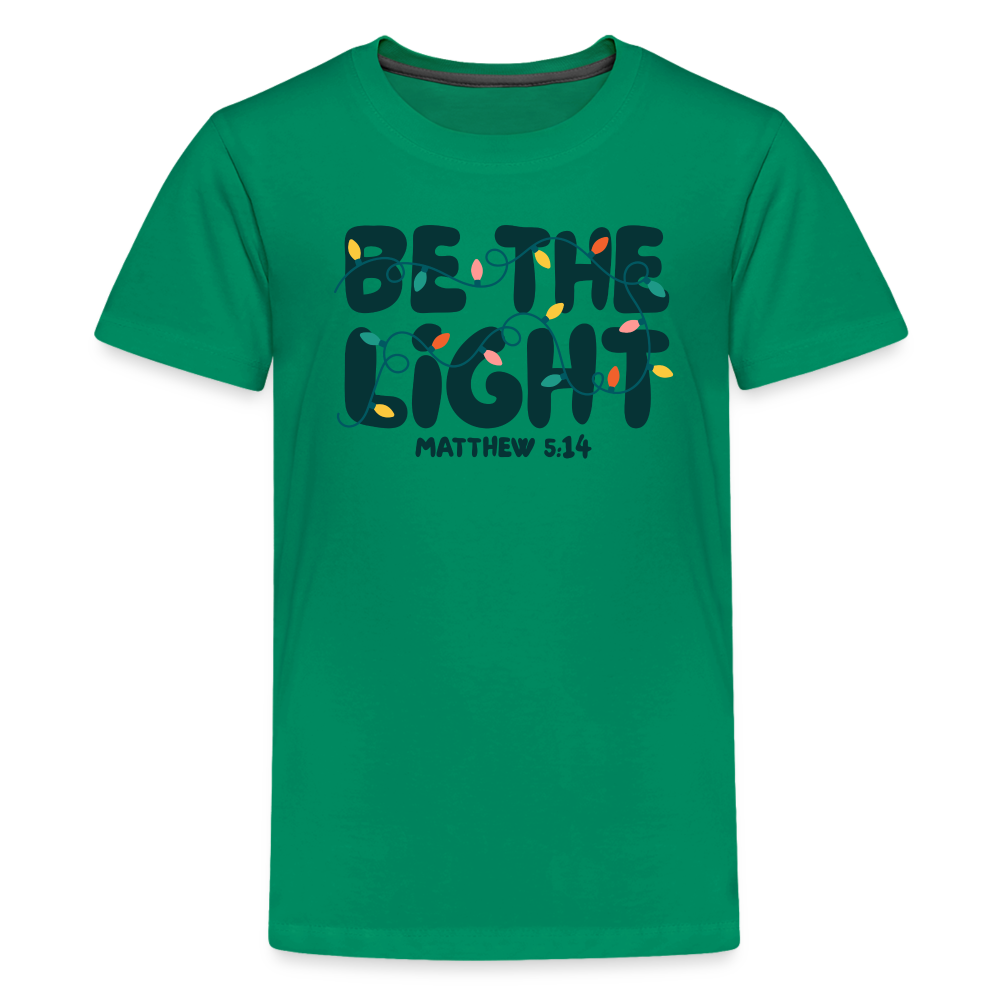 Be the Light Christmas Kid's T-Shirt - kelly green