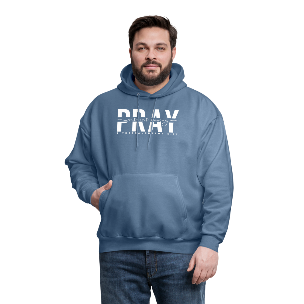 Pray Without Ceasing (W) Men's Hoodie - denim blue