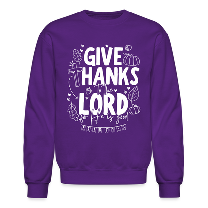 Give Thanks to the Lord (W) Men's Sweater - purple