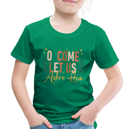 O Come Let us Adore Him Christmas Toddler Shirt - kelly green