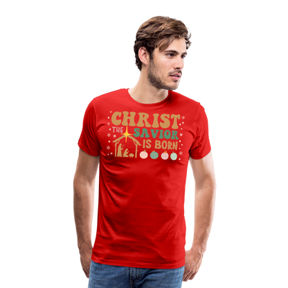 Christ the Savior is Born Christmas Family Men's Premium T-Shirt - red