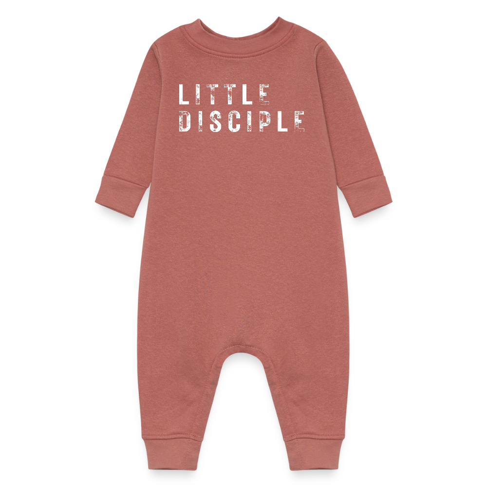 Little Disciple Fleece Baby Onesie Bodysuit - mauve