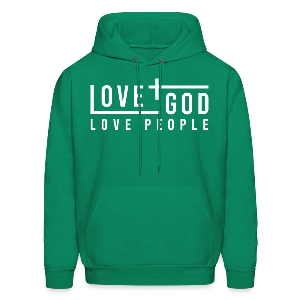 Love God Love People Men's Hoodie - kelly green