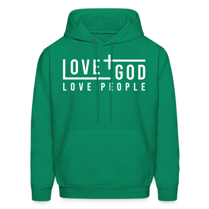 Love God Love People Men's Hoodie - kelly green