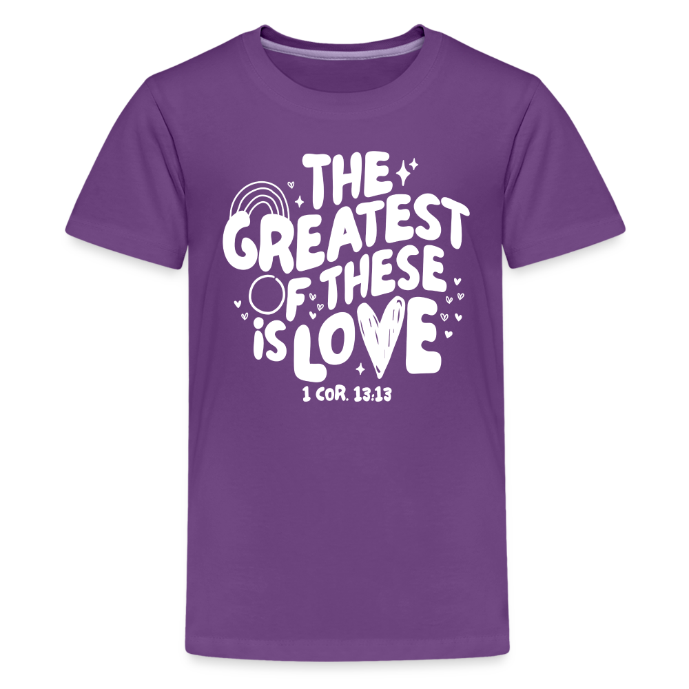 The Greatest of these is Love (W) Kid's T-Shirt - purple