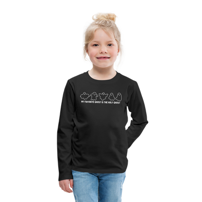 My Favorite Ghost is the Holy Ghost Youth Long Sleeve Shirt - black