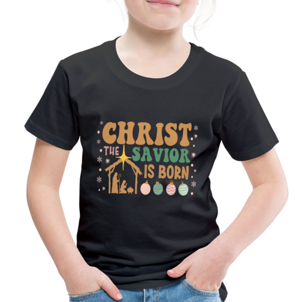 Christ the Savior is Born Christmas Family Toddler Premium T-Shirt - black