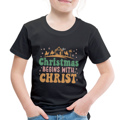 Christmas begins with Christ Family Toddler Premium T-Shirt - black