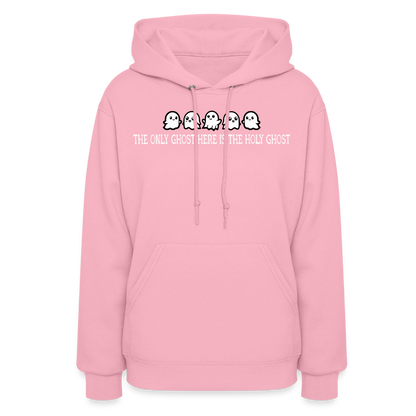 The Only Ghost Here is the Holy Ghost (W) Women's Hoodie - classic pink