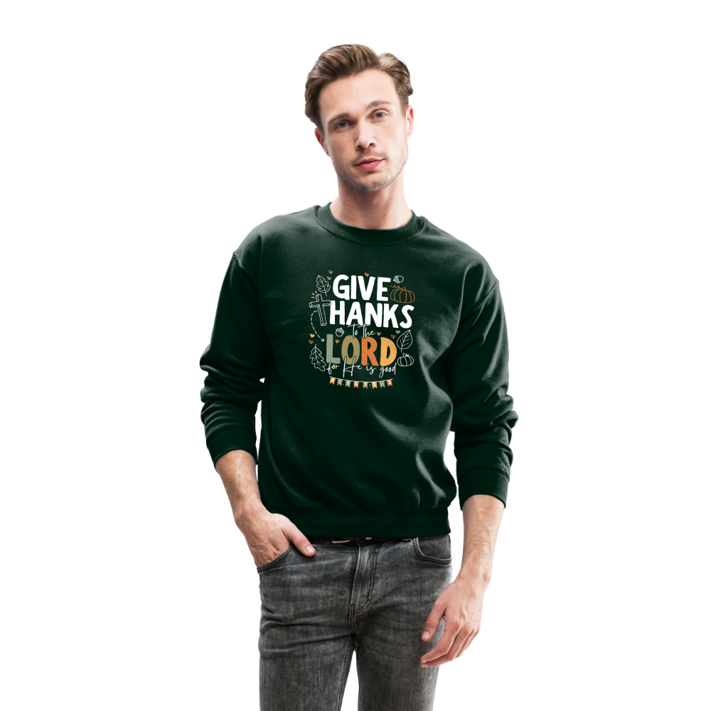 Give Thanks to the Lord (W, Color) Men's Sweater - forest green