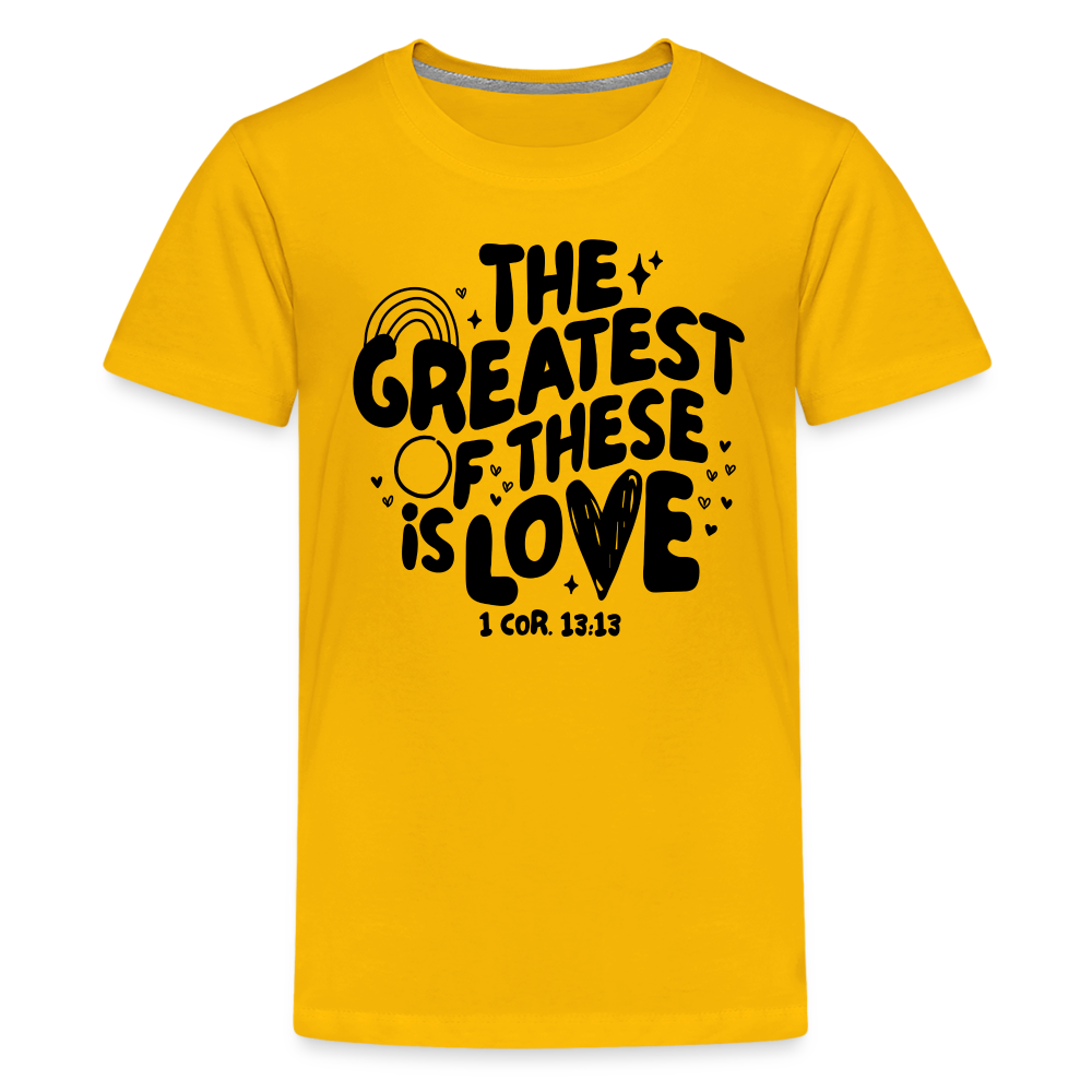 The Greatest of these is Love Kid's T-Shirt - sun yellow