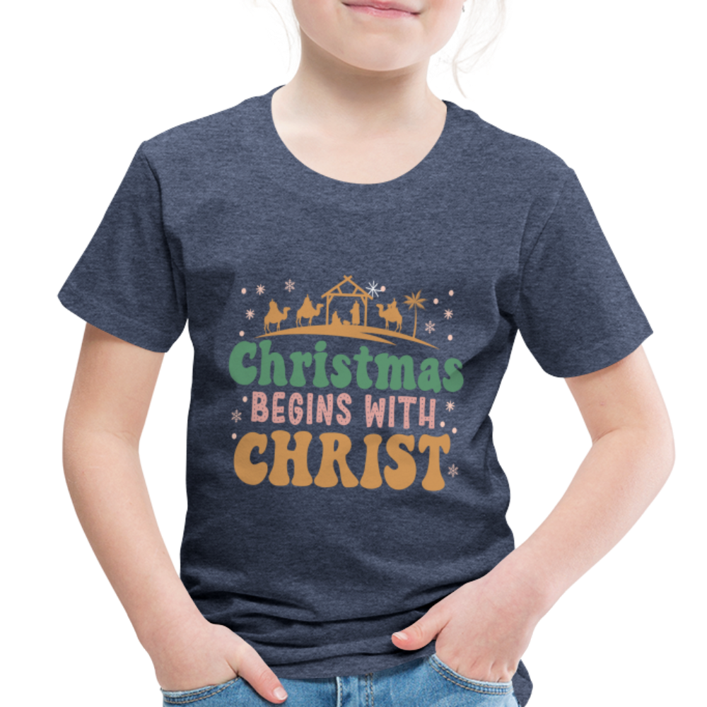 Christmas begins with Christ Family Toddler Premium T-Shirt - heather blue