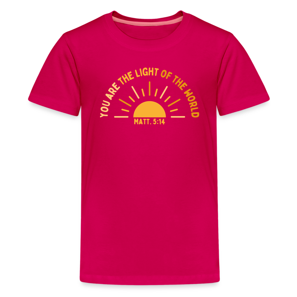 You are the Light of the World (Color) Kids T-Shirt - dark pink