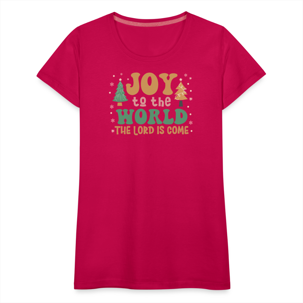 Joy to the World Christmas Family Women’s Premium T-Shirt - dark pink