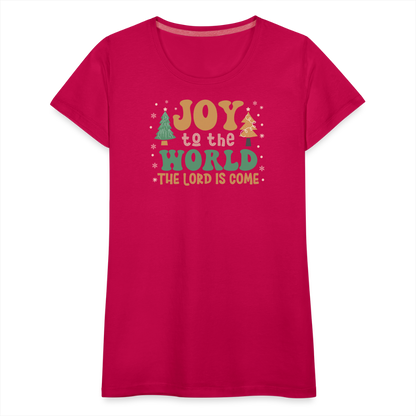 Joy to the World Christmas Family Women’s Premium T-Shirt - dark pink