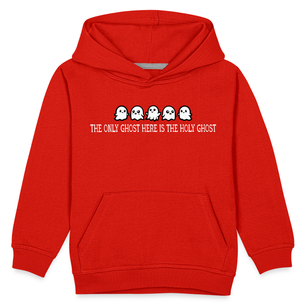 The Only Ghost Here is the Holy Ghost (W) Kid's Hoodie - red