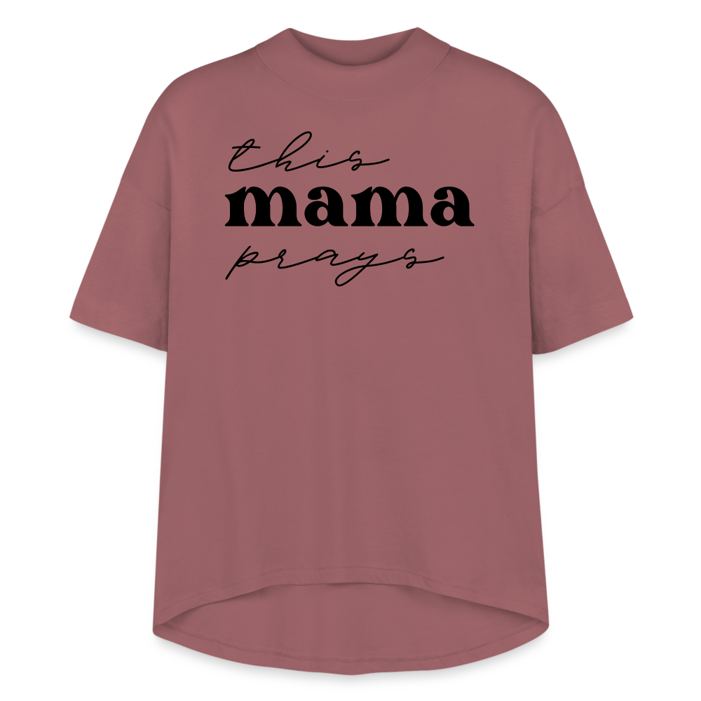 This Mama Prays Women's Hi Lo T-Shirt - dusty pink