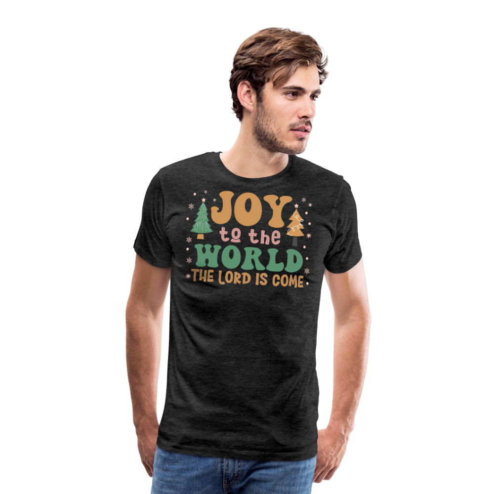 Joy to the World Christmas Family Men's Premium T-Shirt - charcoal grey