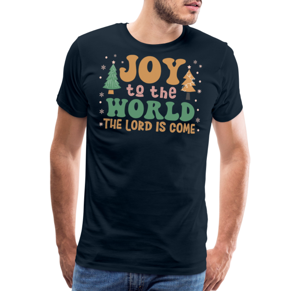 Joy to the World Christmas Family Men's Premium T-Shirt - deep navy