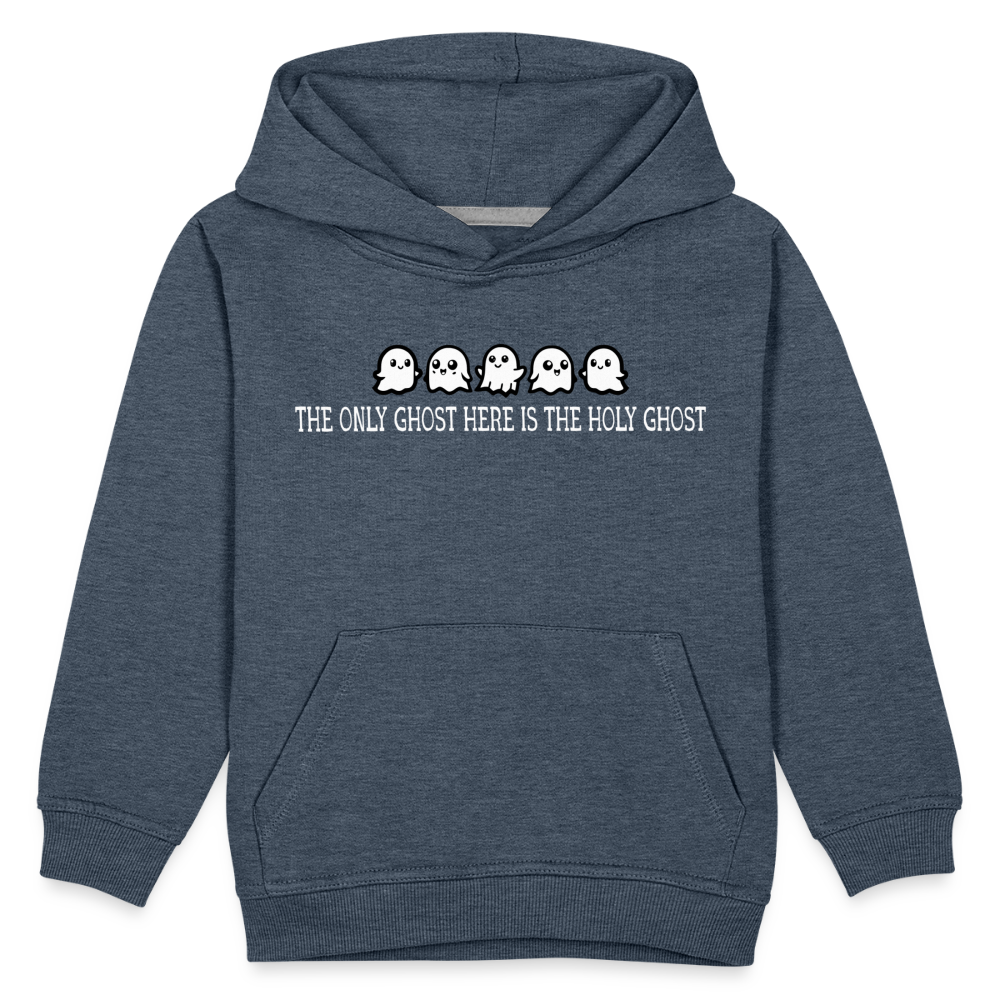 The Only Ghost Here is the Holy Ghost (W) Kid's Hoodie - heather denim