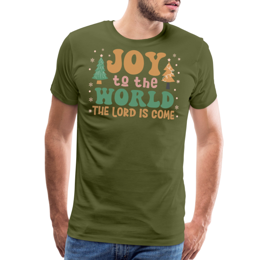 Joy to the World Christmas Family Men's Premium T-Shirt - olive green