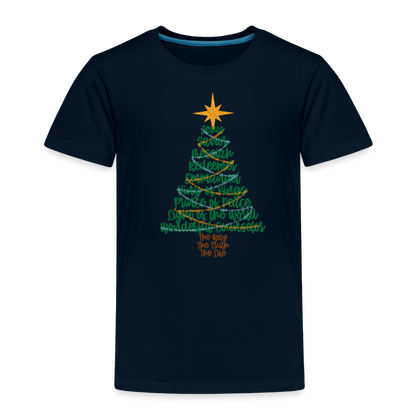 Names of Jesus Christmas Tree Toddler Shirt - deep navy