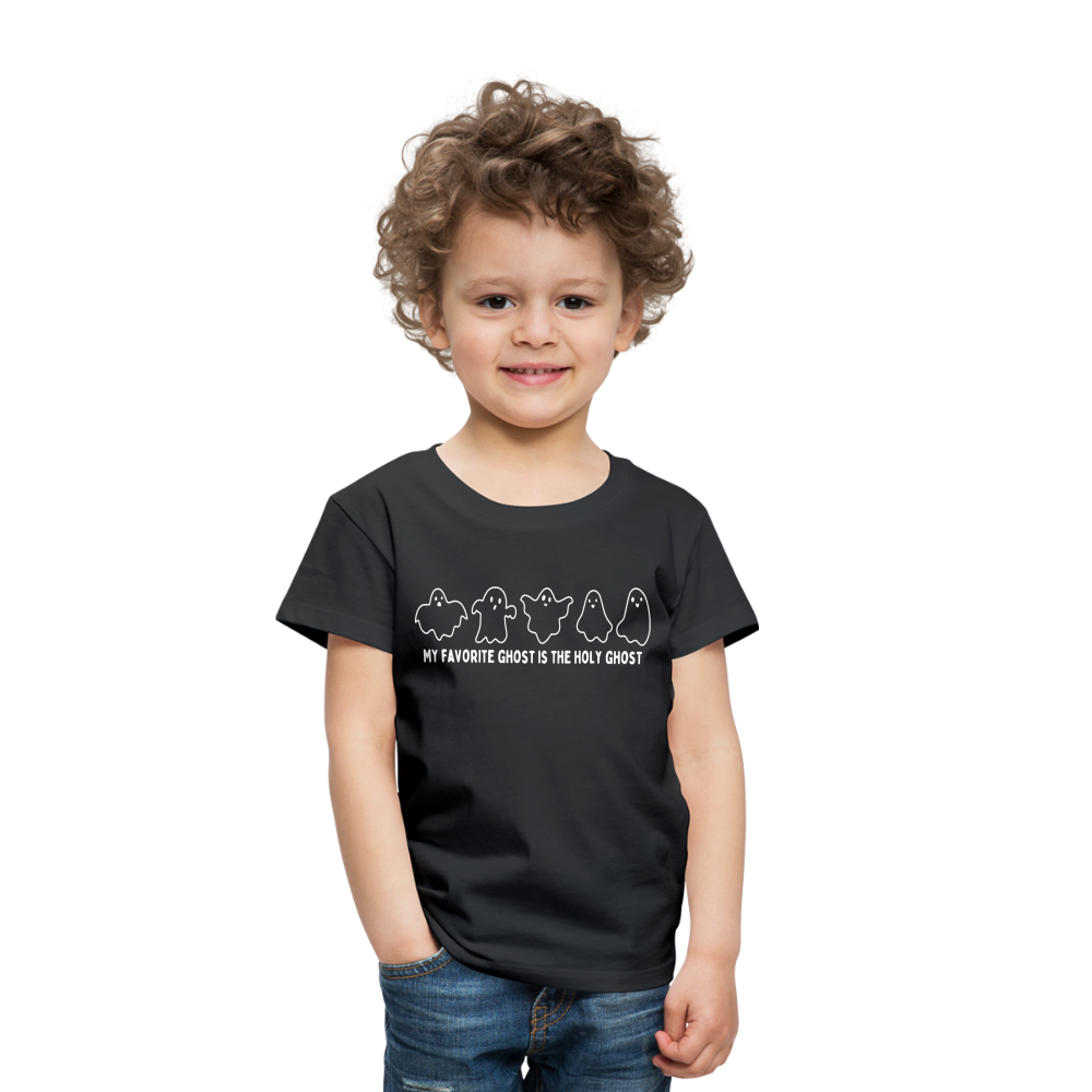 My Favorite Ghost is the Holy Ghost (Outline) Toddler T-Shirt - black