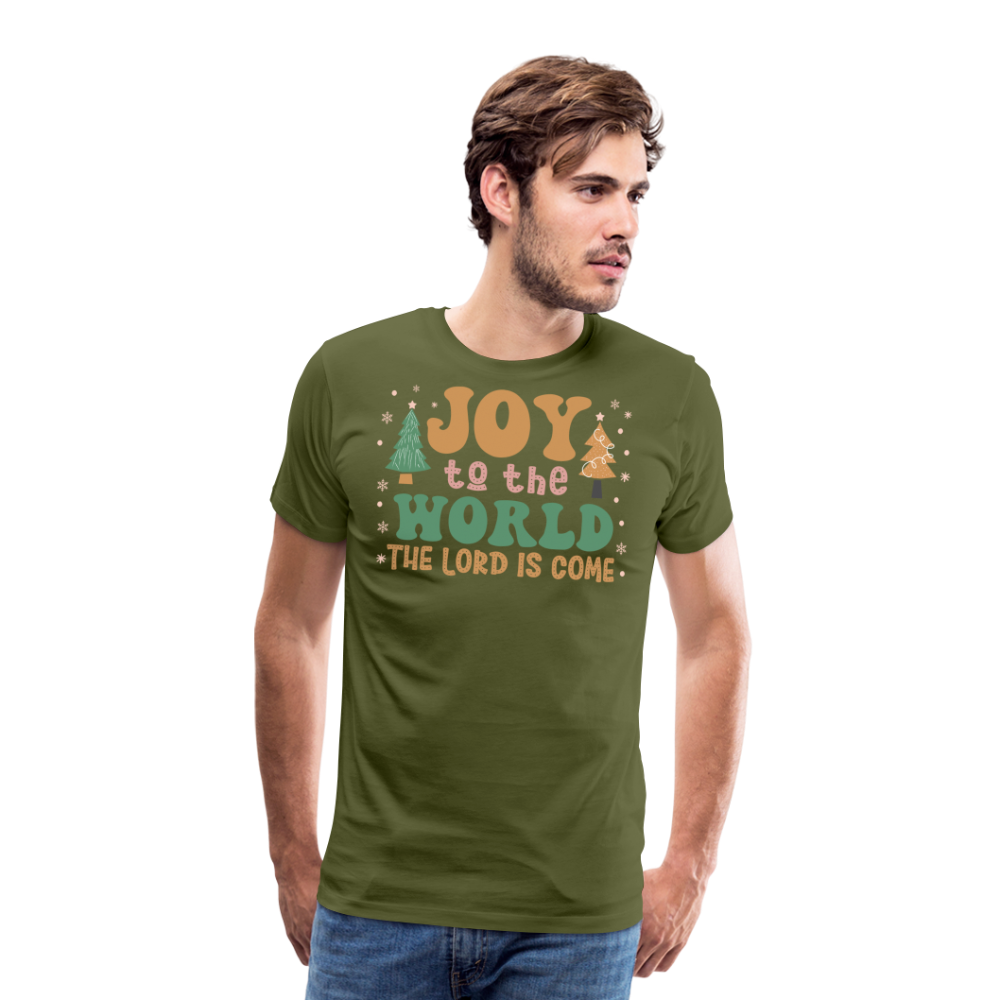 Joy to the World Christmas Family Men's Premium T-Shirt - olive green