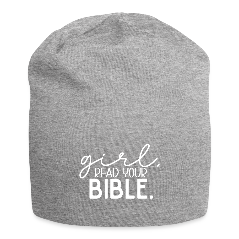 Girl Read Your Bible Beanie - heather gray