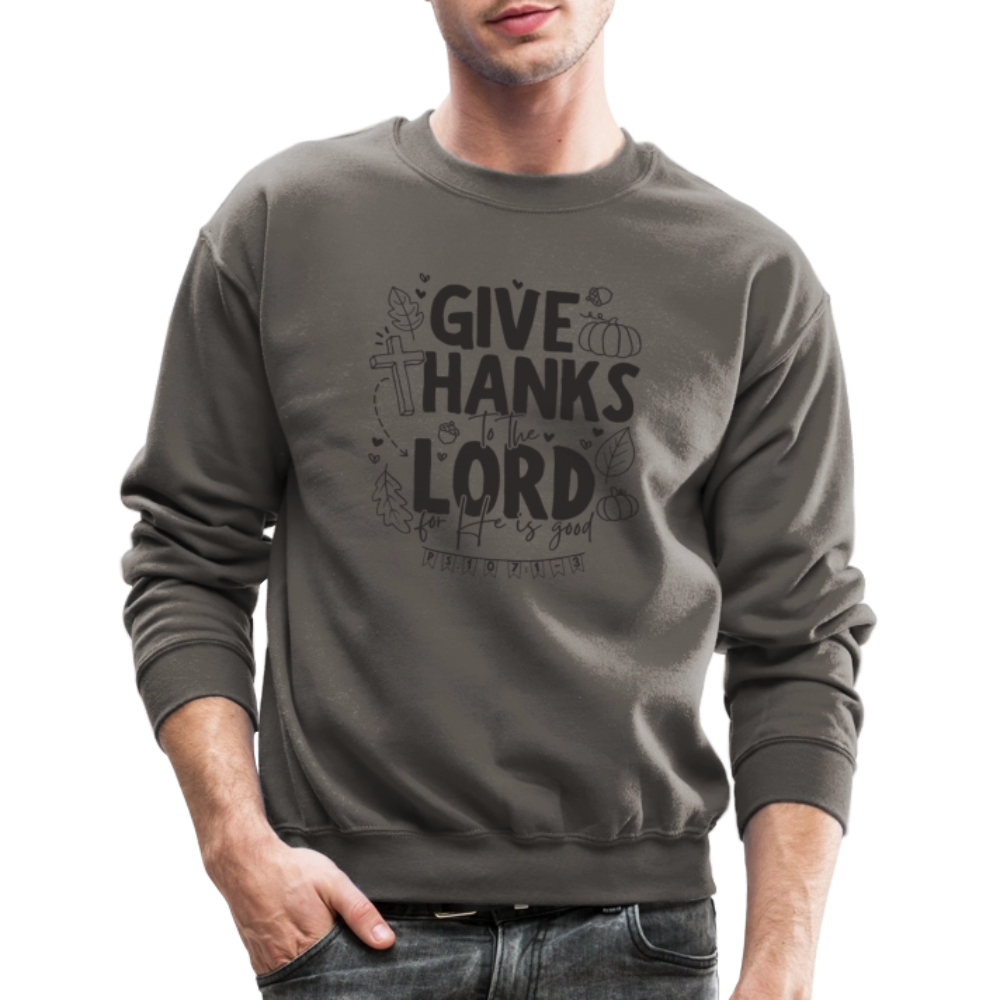 Give Thanks to the Lord Men's Sweater - asphalt gray