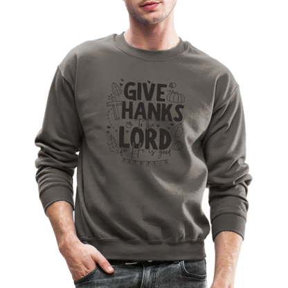 Give Thanks to the Lord Men's Sweater - asphalt gray