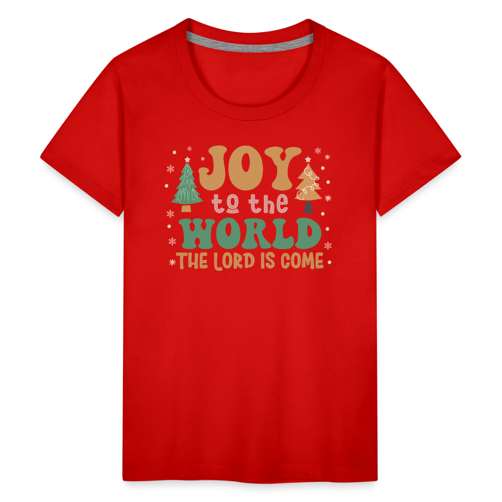 Joy to the World Christmas Family Kids' Premium T-Shirt - red