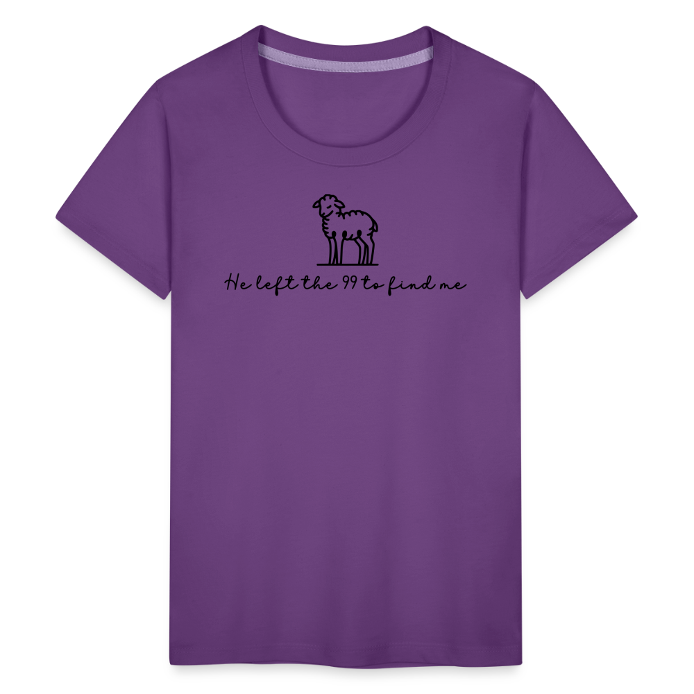 He Left the 99 to Find Me Youth Kids T-Shirt - purple