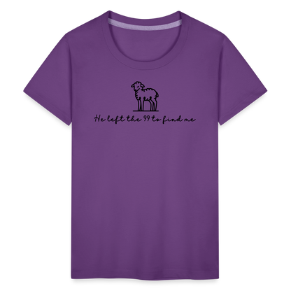 He Left the 99 to Find Me Youth Kids T-Shirt - purple