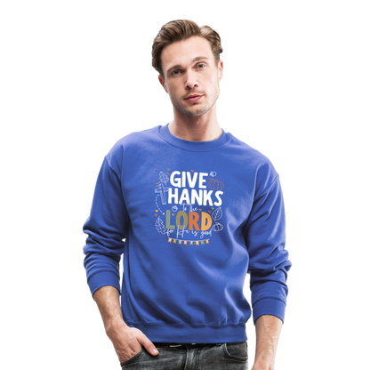 Give Thanks to the Lord (W, Color) Men's Sweater - royal blue