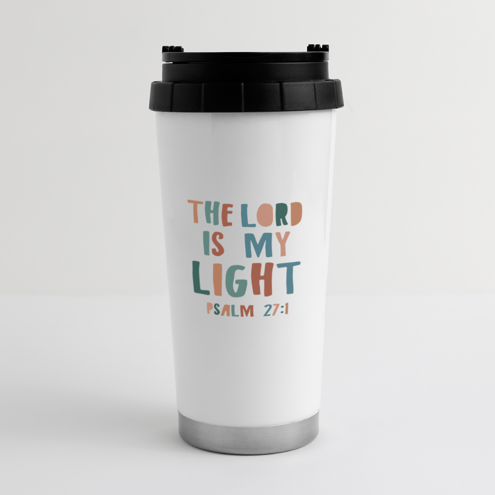 The Lord is My Light 16 oz Travel Mug - white