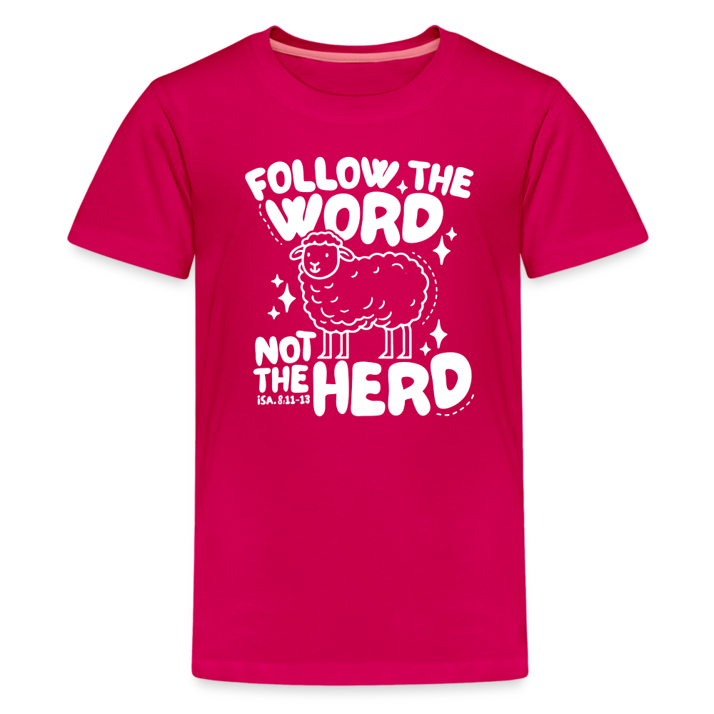 Follow the Word (W) Kid's T-Shirt - dark pink