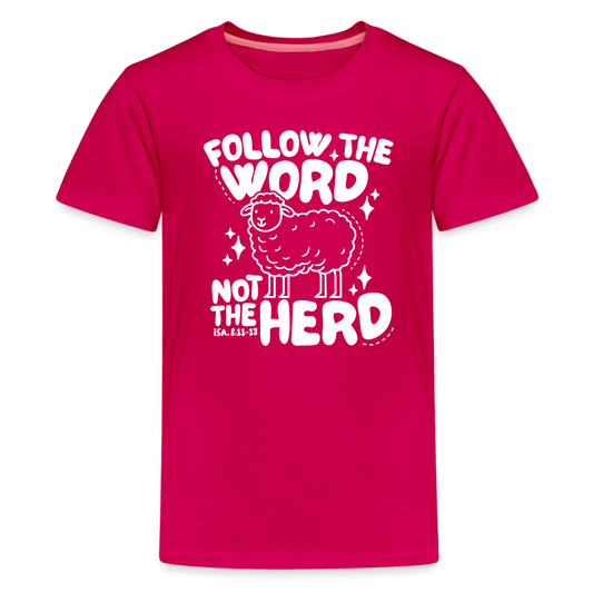 Follow the Word (W) Kid's T-Shirt - dark pink