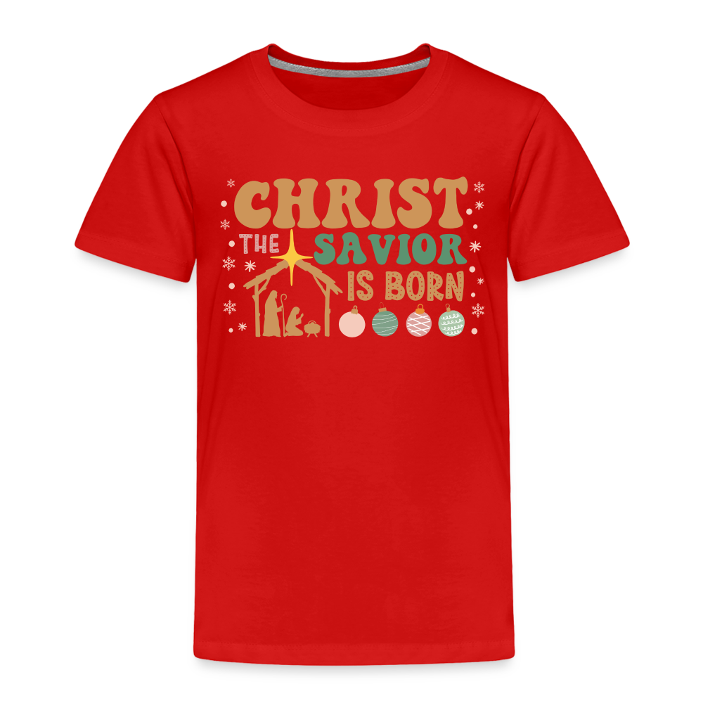 Christ the Savior is Born Christmas Family Toddler Premium T-Shirt - red