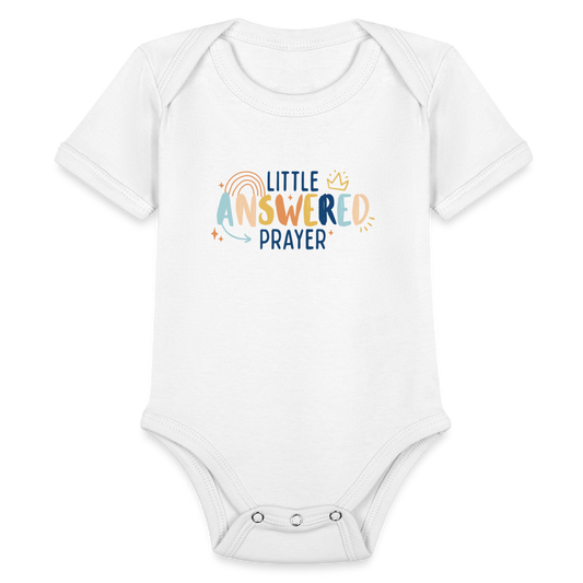 Little Answered Prayer Baby Onesie Bodysuit - white