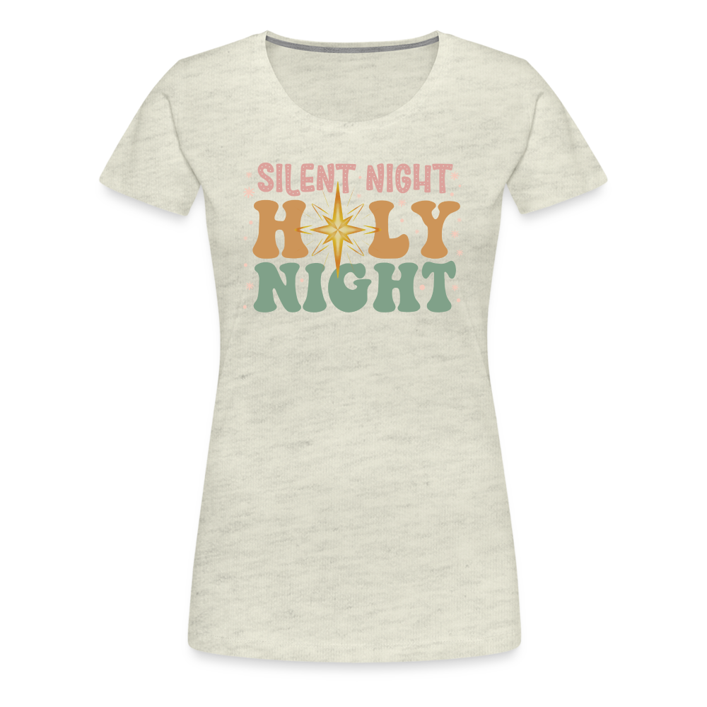 Silent Night Christmas Family Women’s Premium T-Shirt - heather oatmeal